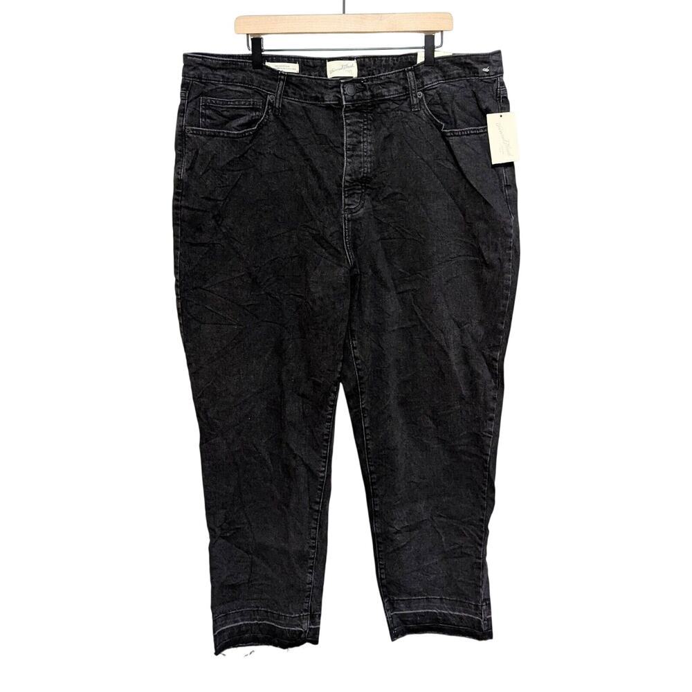 Universal Thread Jeans Womens 20/R Black High Rise 90s Slim Frayed Hem Denim NWT